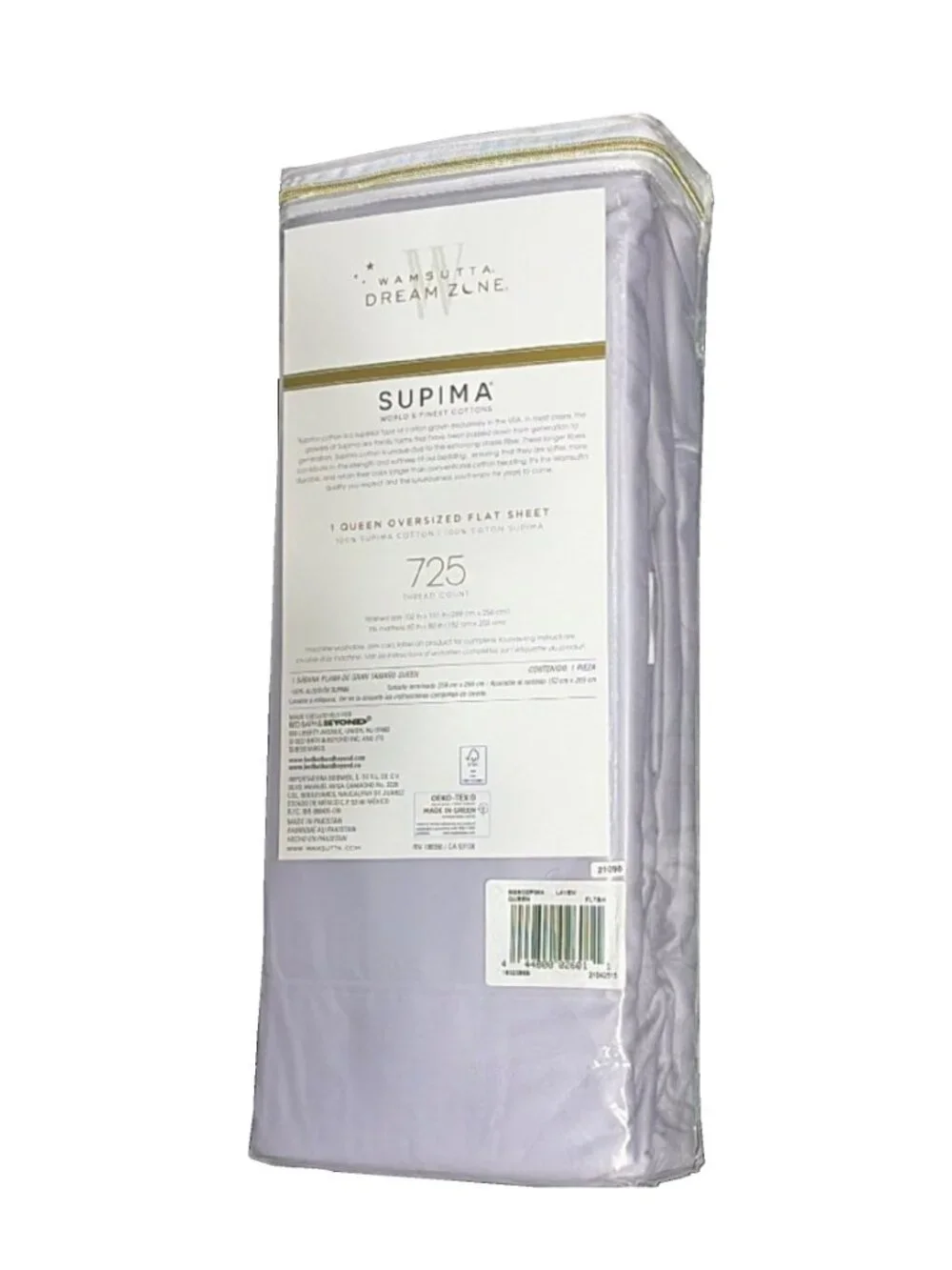 new LAVENDER Wamsutta DreamZone 725 TC 100% Cotton Oversized QUEEN Flat Sheet